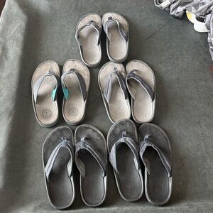 OluKai men’s Black and Gray Flip Flops